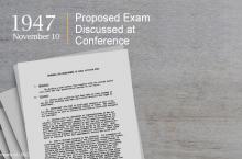 An outline marked, "Proposal for Development of Legal Aptitude Test." Image copyright LSAC.